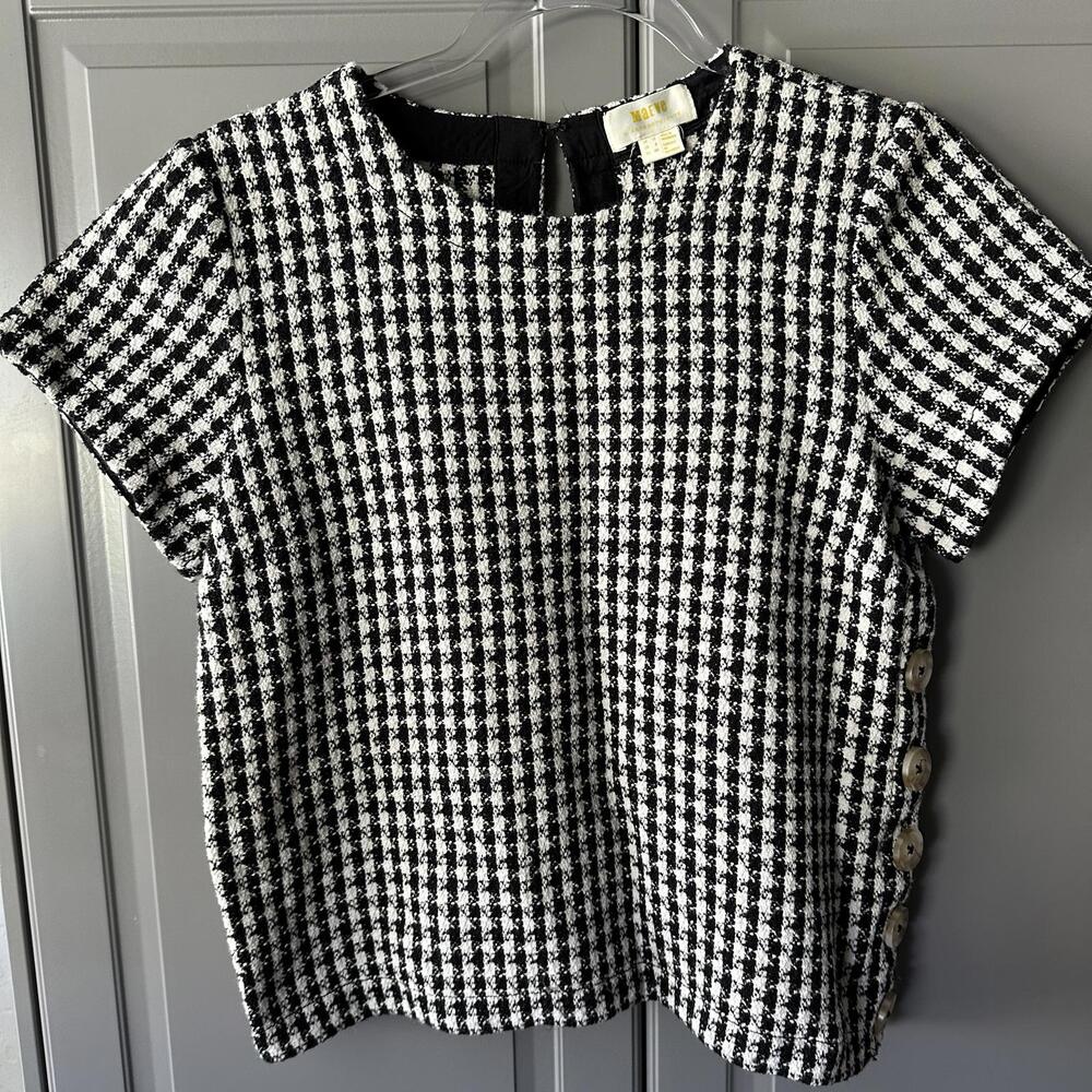 Anthropologie Maeve “Townsend” Houndstooth Top